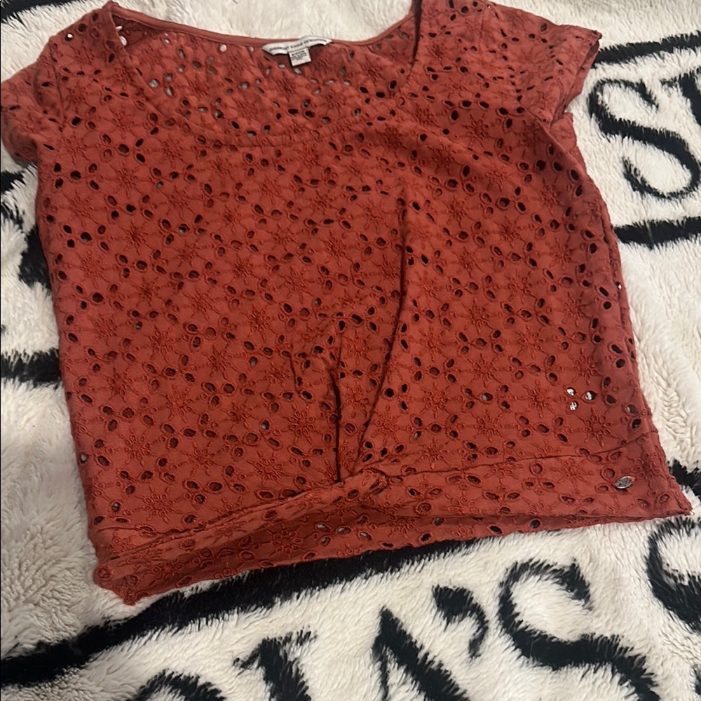 Women's Rust Lace Top